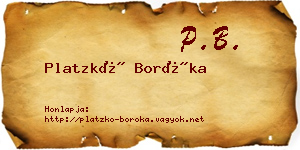 Platzkó Boróka névjegykártya